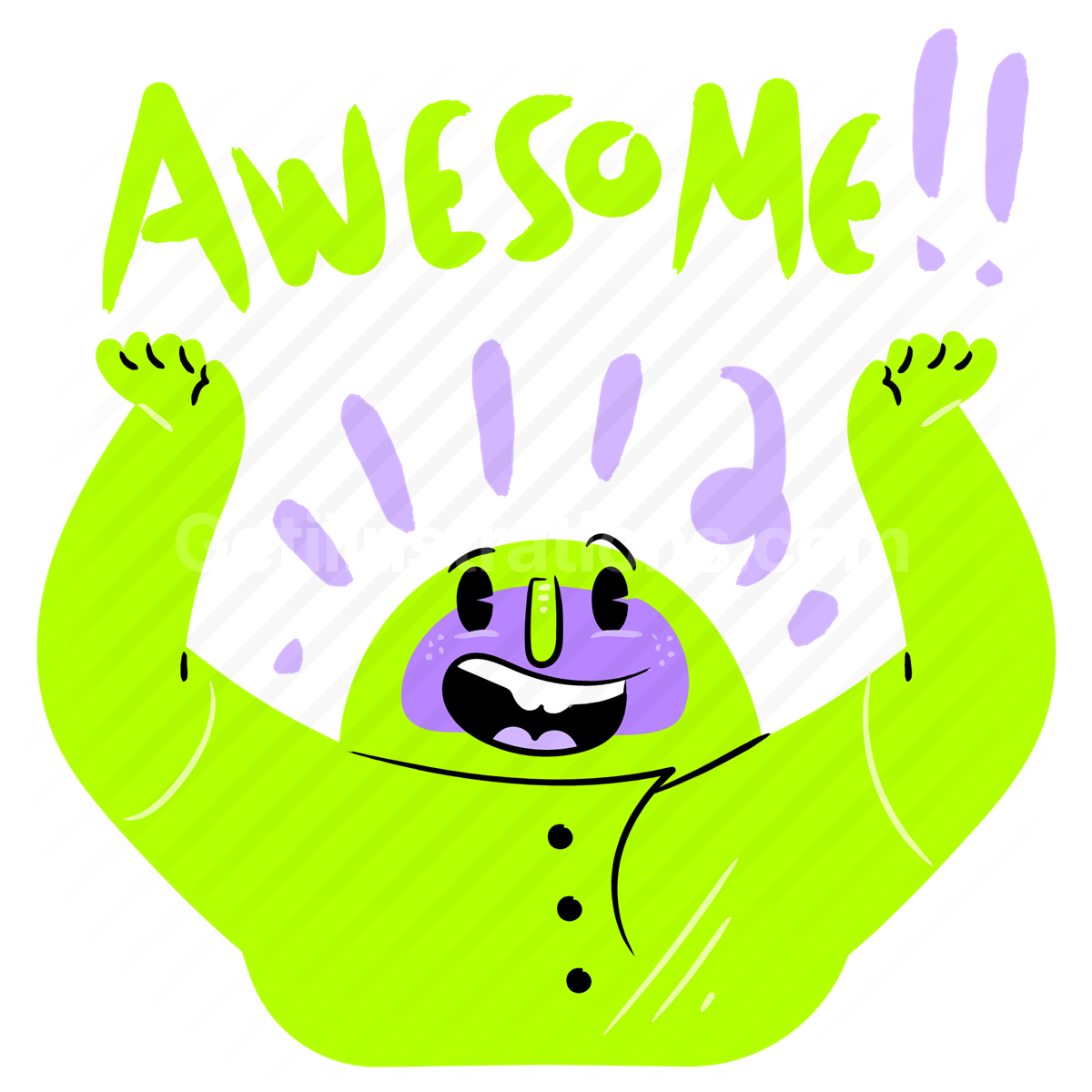 awesome, happy, celebration, sticker, face, smiley, character